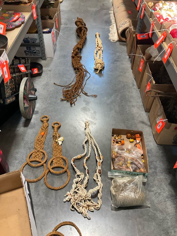 Macramé plant hangers, towel rings & craft supplies