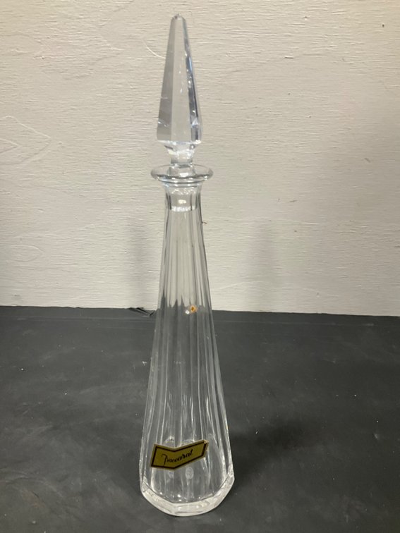Baccarat fluted crystal decanter with spire stopper