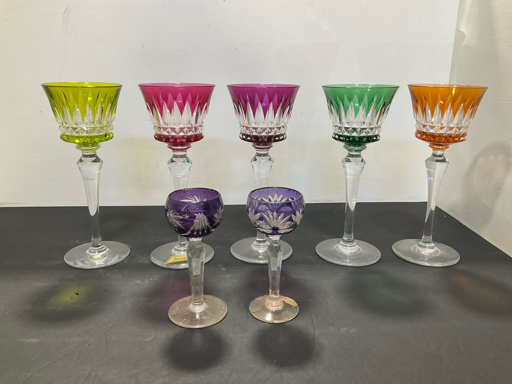 Cut-to-clear crystal wine & cordial glasses