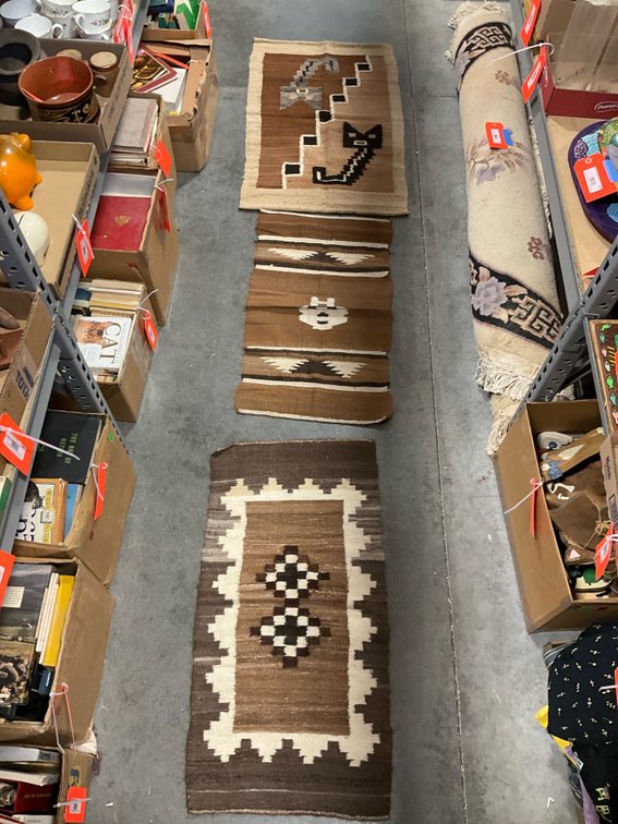 Southwestern style woven wool rugs