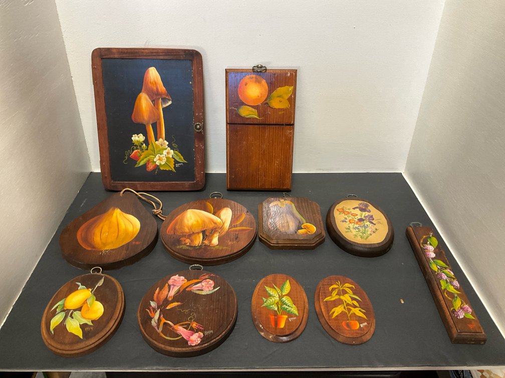 Margaret Barna hand-painted wood wall plaques