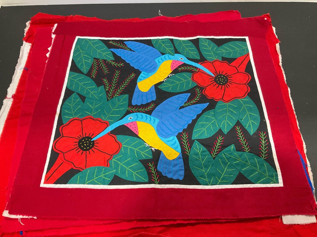 Group of applique & embroidered textile panels