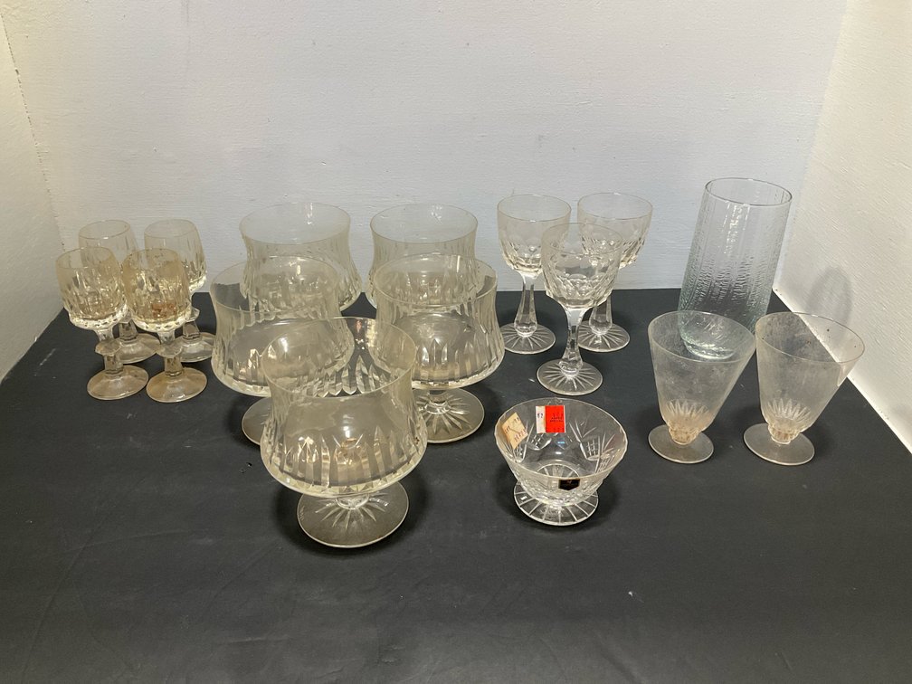 2 boxes- cut crystal & glassware grouping