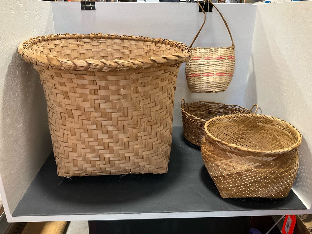 Grouping of woven splint & wicker baskets