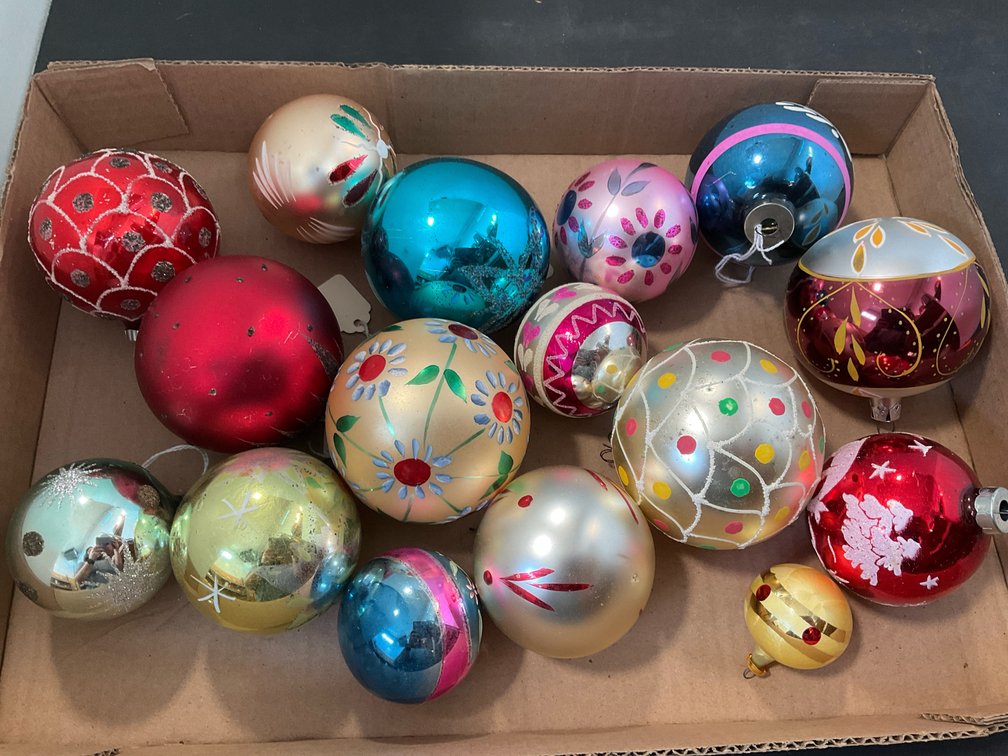 Assorted glass Christmas ball ornaments