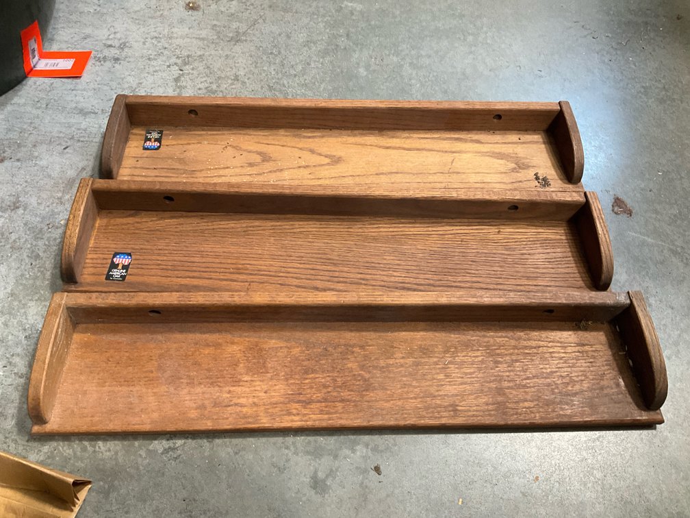 Set of Counselor oak wall shelves