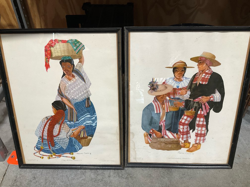 Pair of Frederick Crocker Jr. framed Guatemala art prints