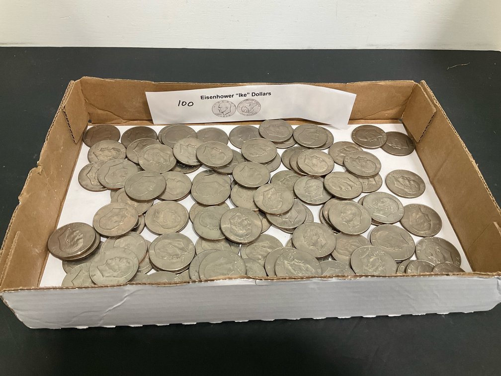 100 U.S. Eisenhower dollar coins