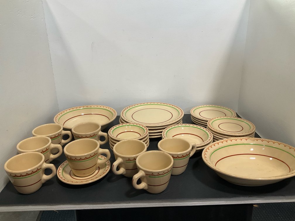 Syracuse China banded ceramic dinnerware set