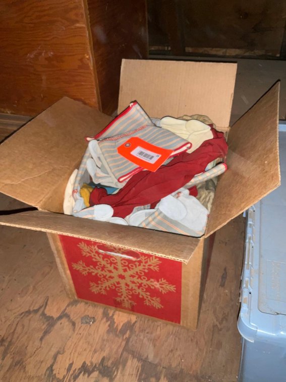 Box of assorted gloves-Attic 
