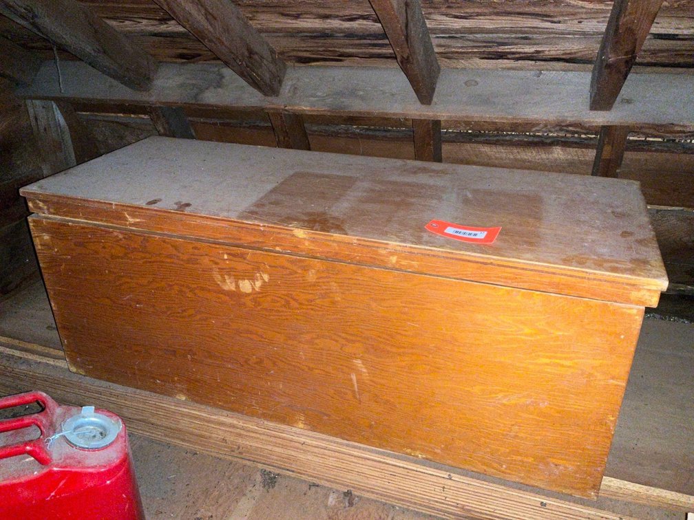 Wood box with cover 47x17x18”-Attic 
