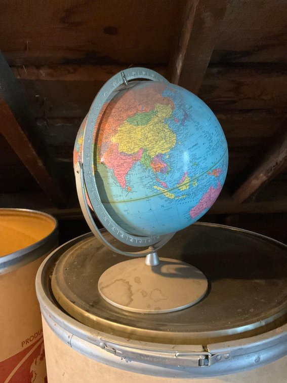 Globe on stand-Attic 