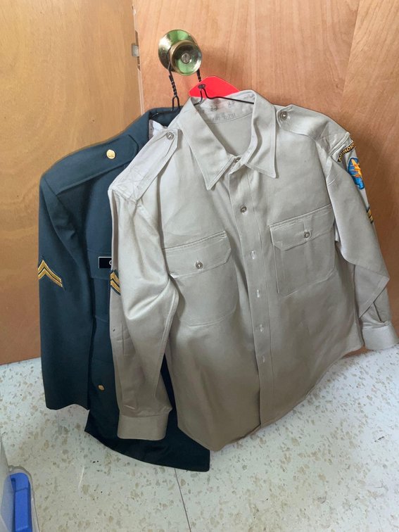 Military related uniforms-Upstairs 