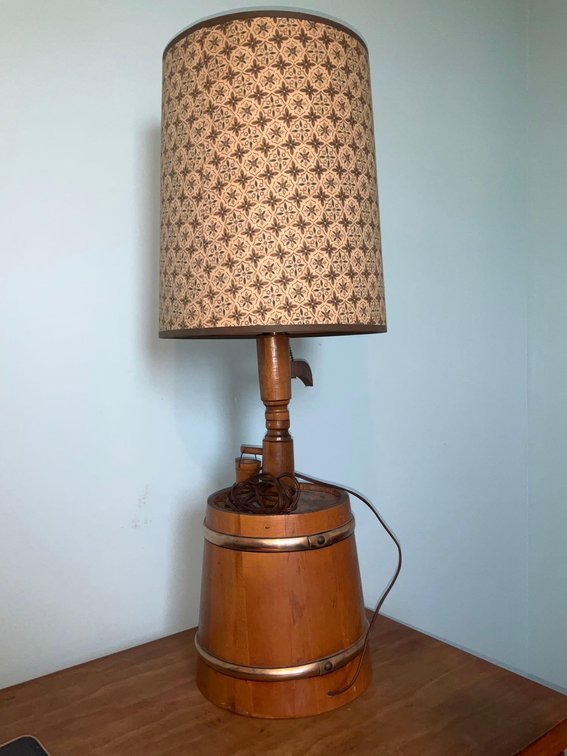 Lamp with shade 32” tall-Upstairs