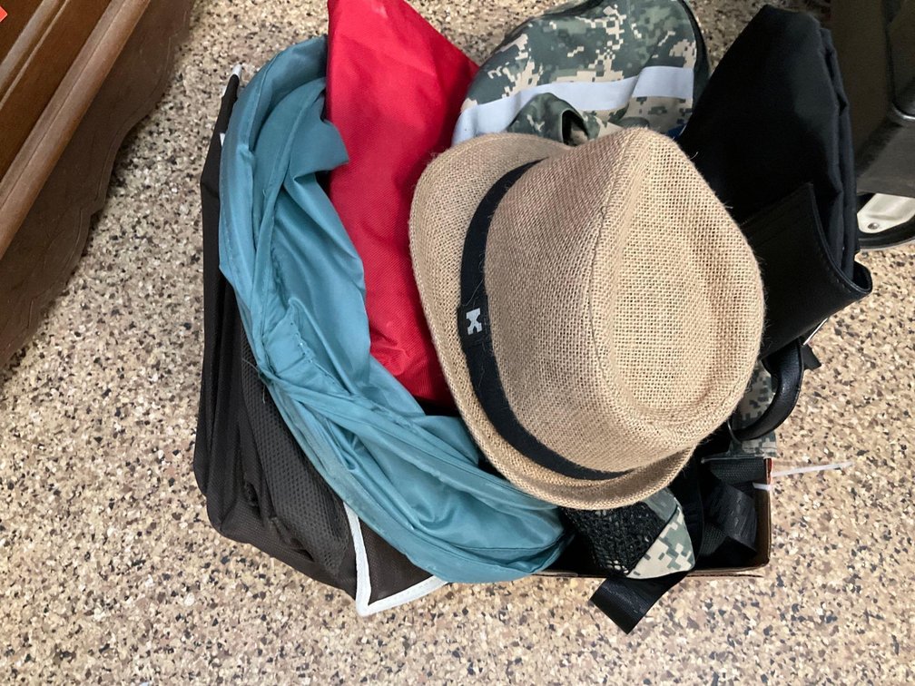 Hat, backpack & assorted 