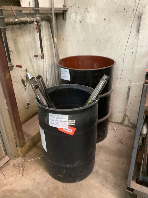 2 barrels & pedestal posts for tables 