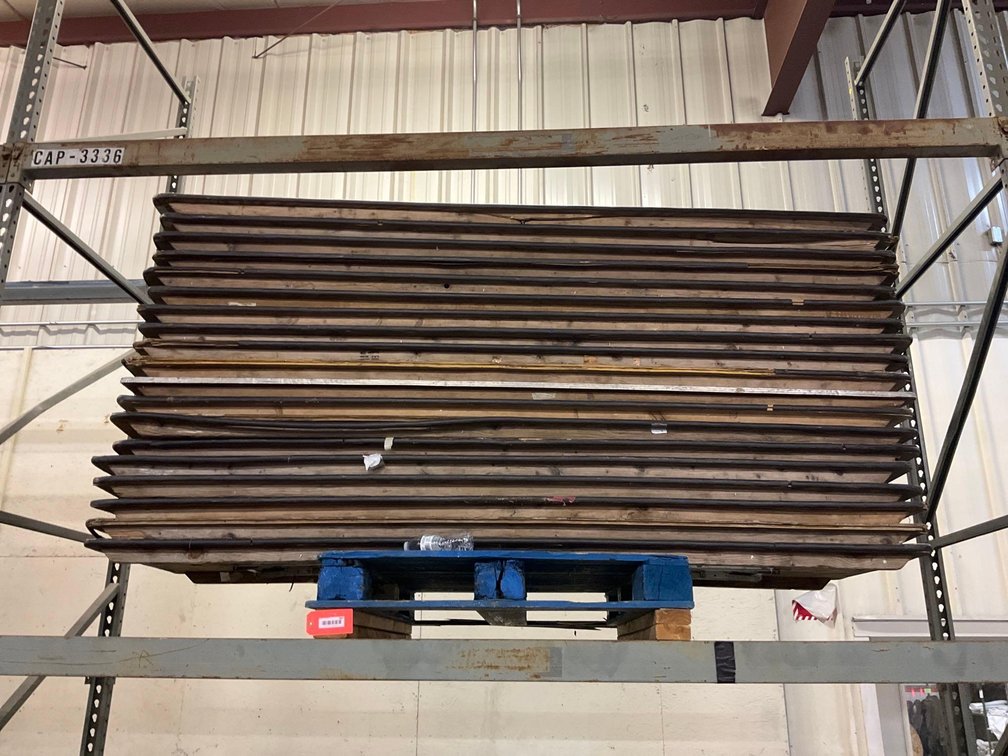 Stack of 8’ folding banquet tables 