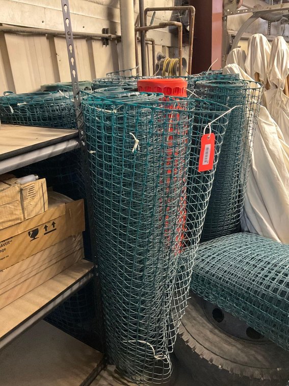 Rolls of snow fence-Upstairs of warehouse