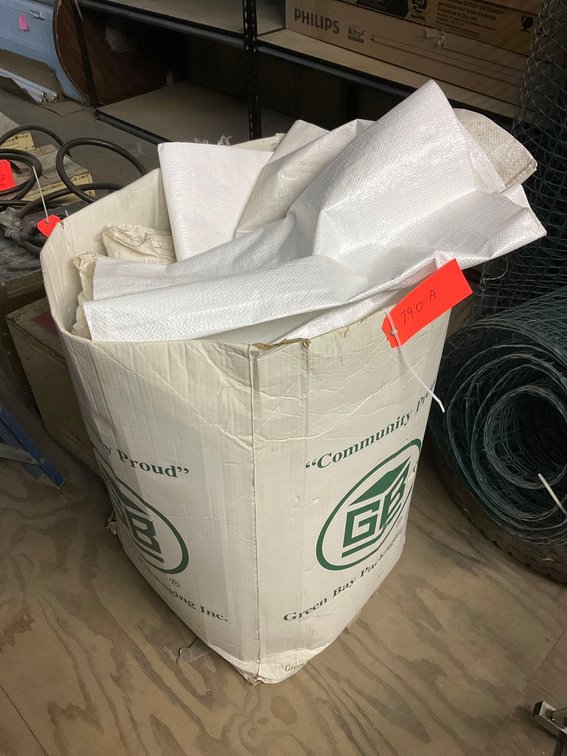 Large box of bags-Upstairs of warehouse 