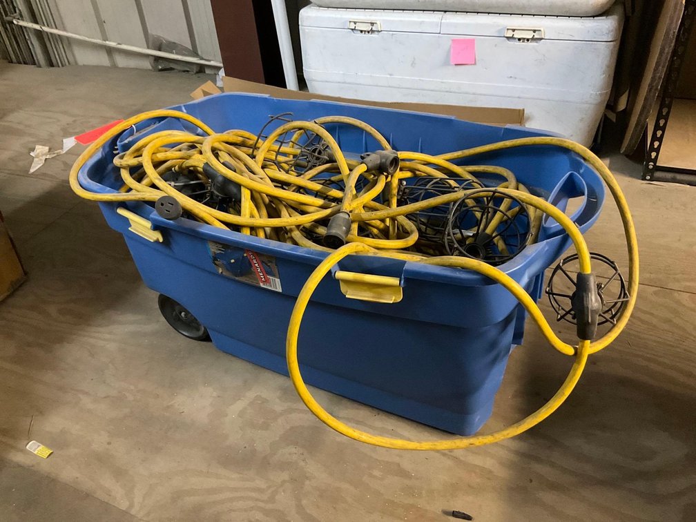 Heavy duty construction string lights-Upstairs of warehouse