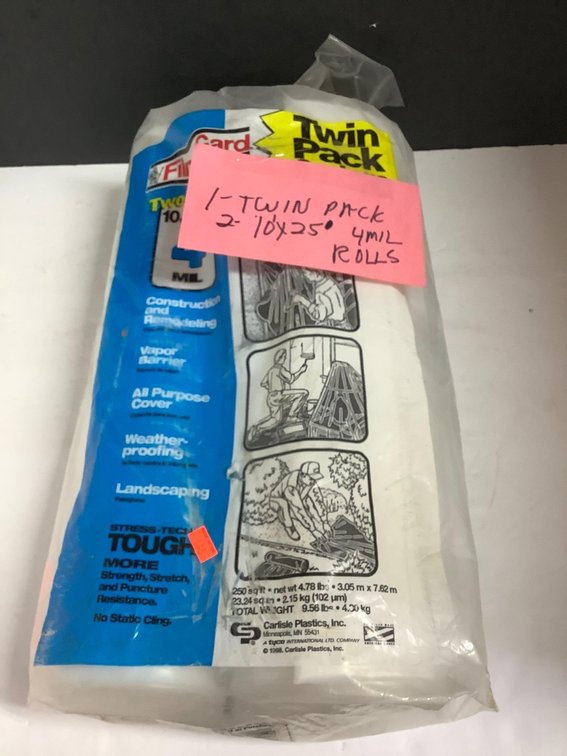 Twin pack of 10’x25’ plastic sheeting 