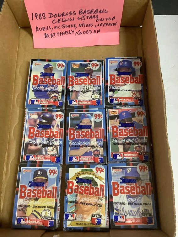 1988 DonRuss baseball cellos with stars 