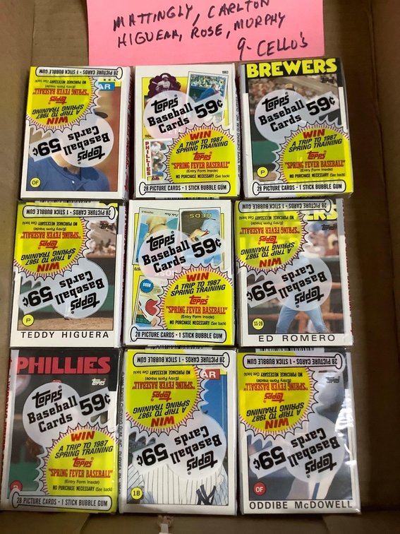1986 Topps baseball cellos
