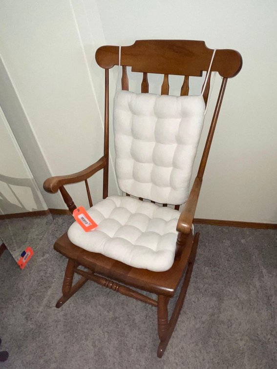 Wood rocking chair with cushion-Bedroom 