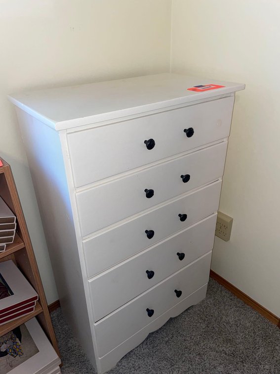 5 drawer dresser 26x15x41”-Bedroom 