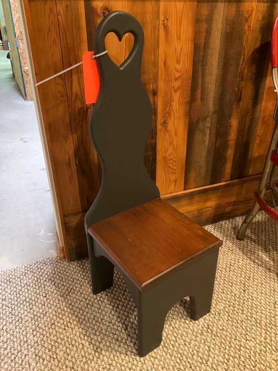 Short wood stool 12” seat height-Basement 