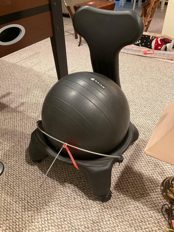 Exercise ball chair-Basement 
