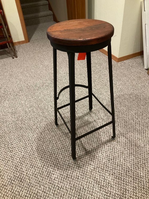 Metal framed stool 31” tall-Basement 
