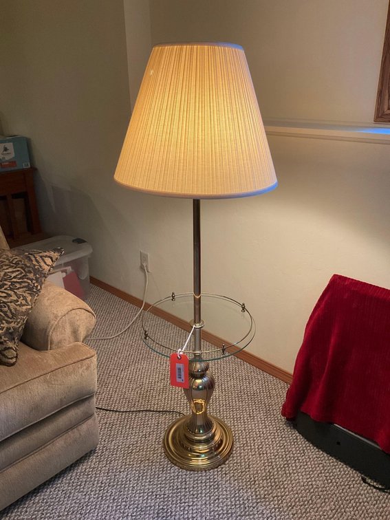 Floor lamp with shade 57” tall-Basement 