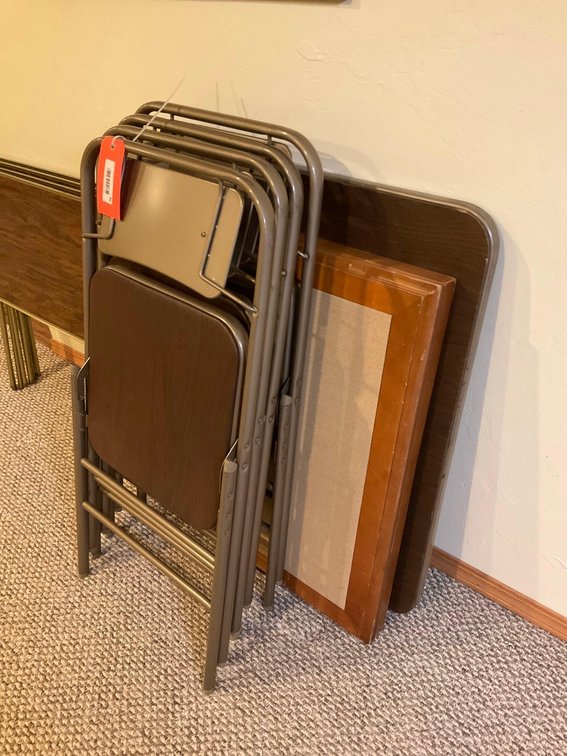 Folding card tables & 4 chairs-Basement 