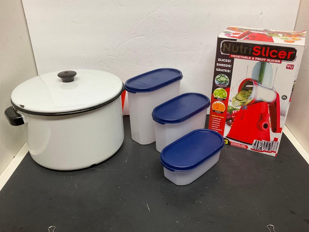 Nutri-slicer & assorted on shelf-Basement 
