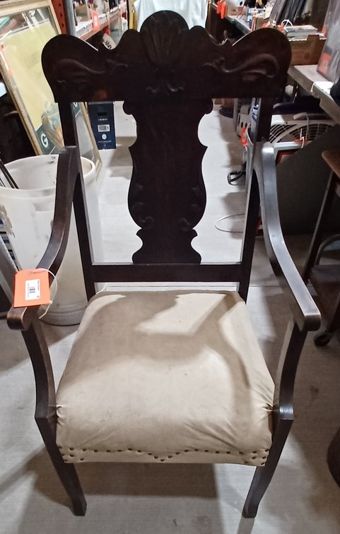 Antique Wood carved Arm chair 37"