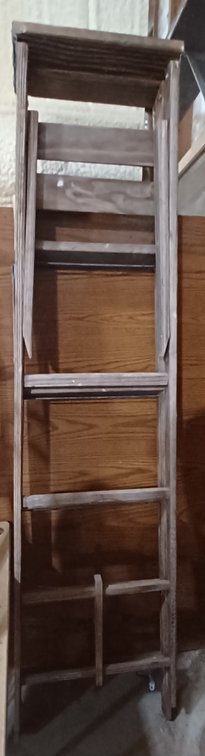 Vtg Wood Ladders 72" x 62" w/48 x 12 Wall Mirror