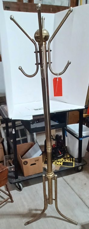 MCM Coat Tree 64", small drop leaf table, plant stand 35 x 14 x 14