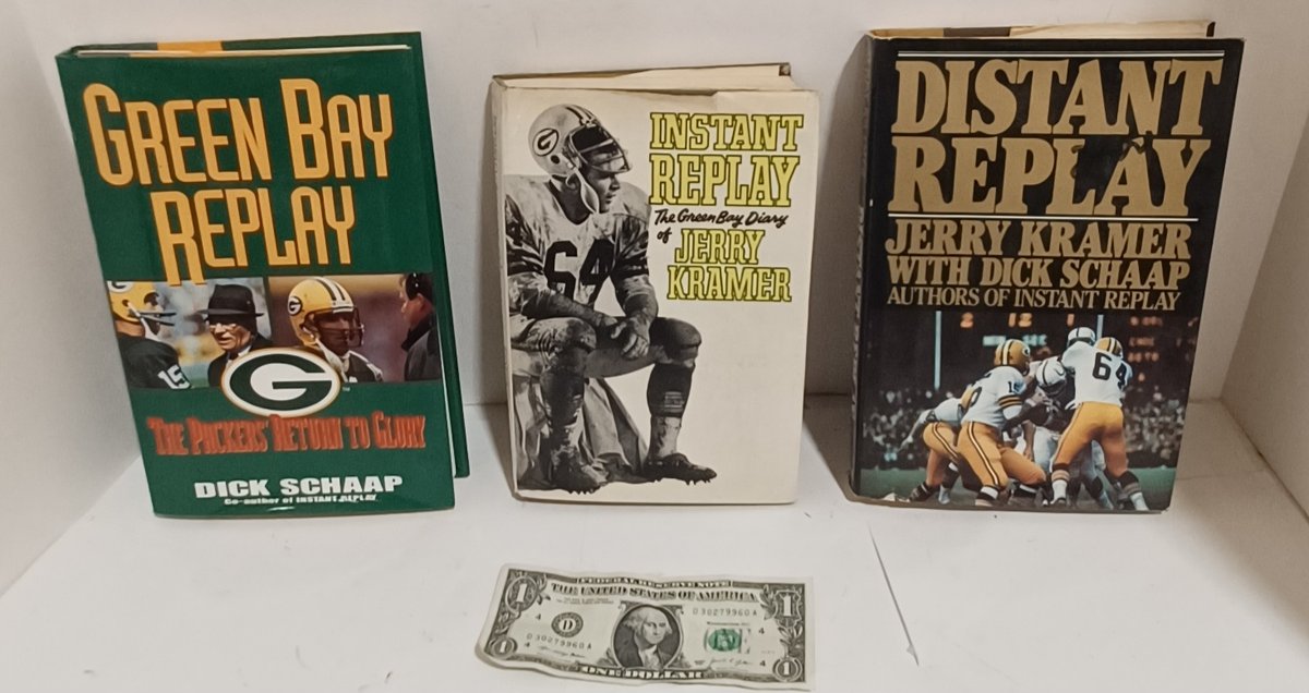 Vtg Jerry Kramer's Instant Replay 1968, Distant Replay 1985 w/GB Replay