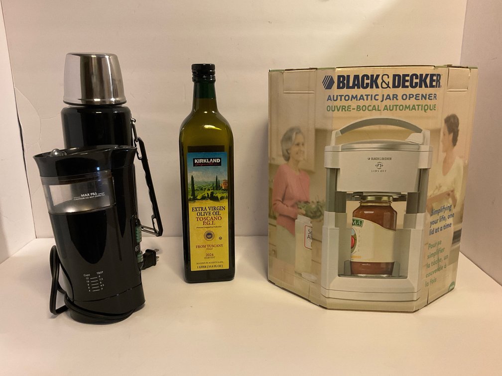 Black & Decker automatic jar opener, thermos, coffee grinder-Kitchen 