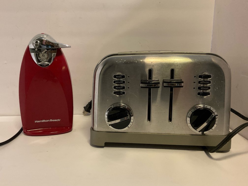 4 slot toaster & electric can opener-Kitchen 