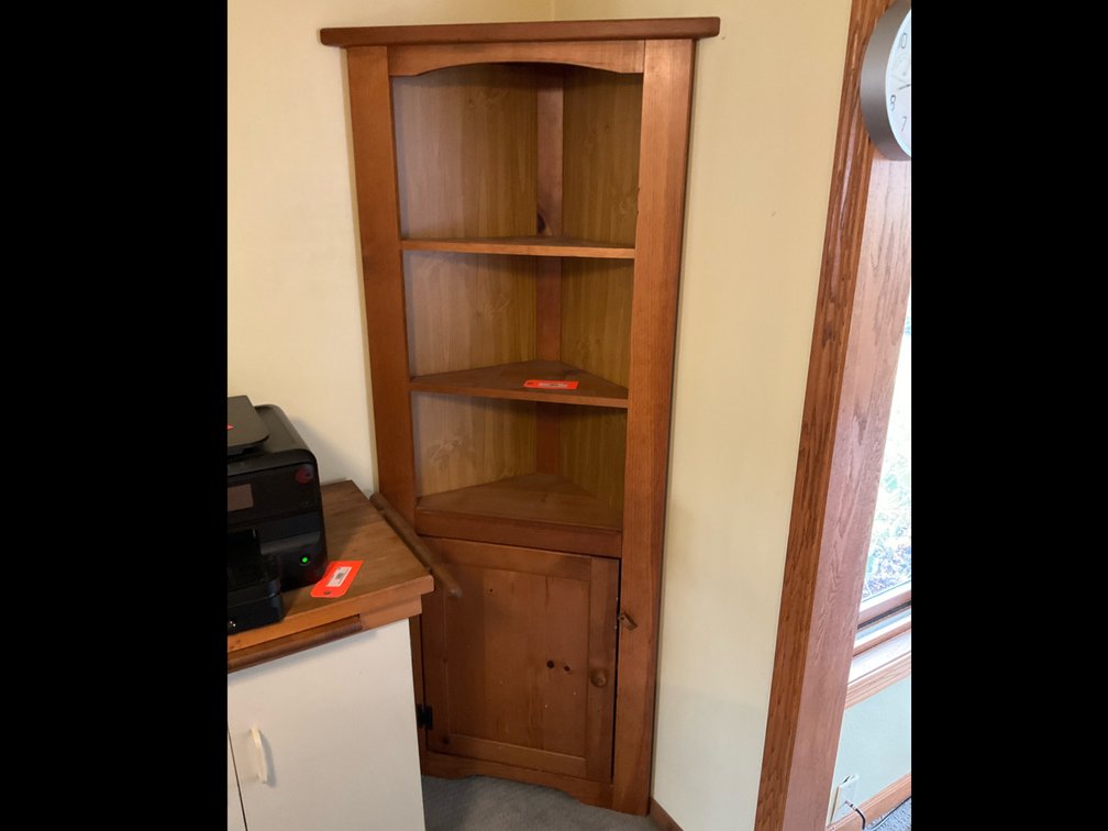 Corner cabinet with shelves & door on bottom 27x72”-Kitchen 