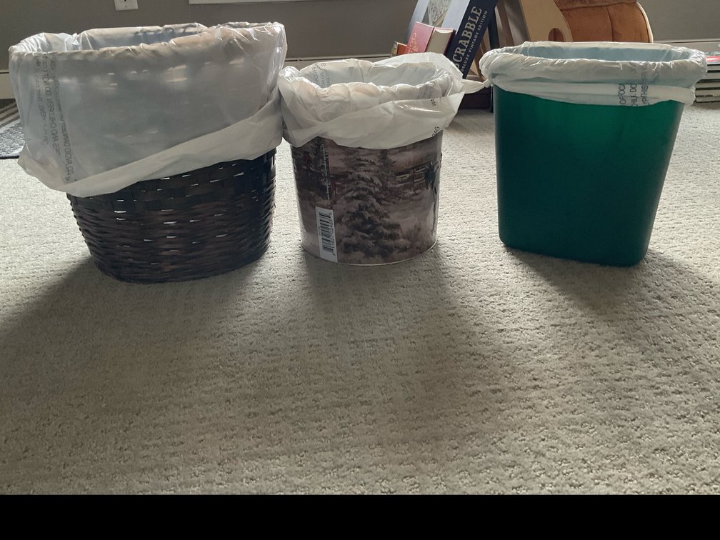 Assorted waste baskets-Living room 