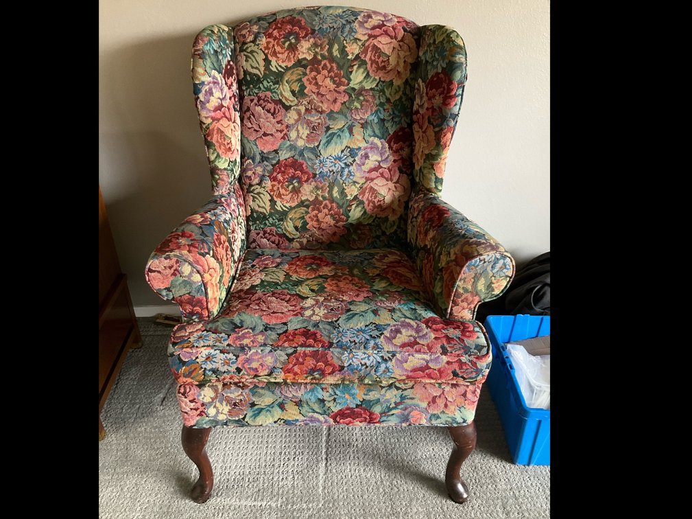 Upholstered wing back chair-Living room 