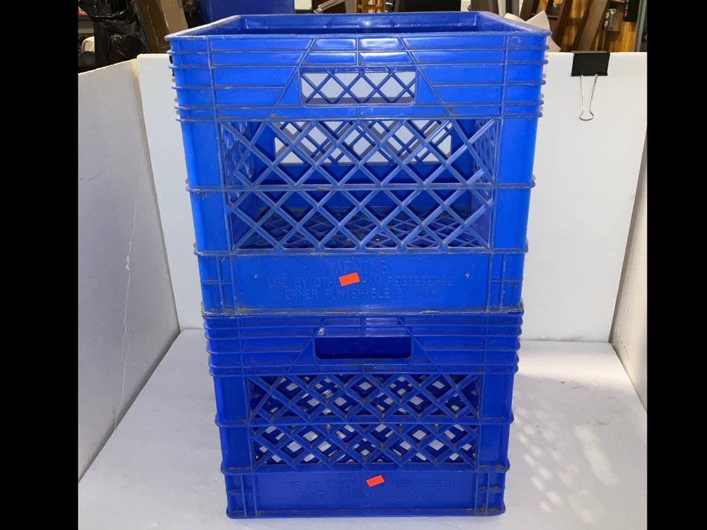 Two milk crates
