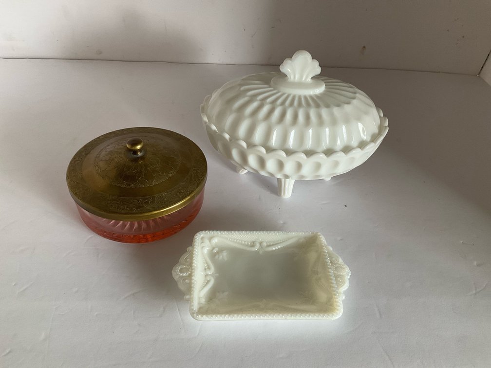 Soap dish & covered candy dishes-Living room 