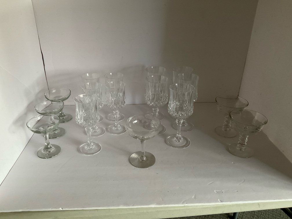 Crystal stemware-Living room 