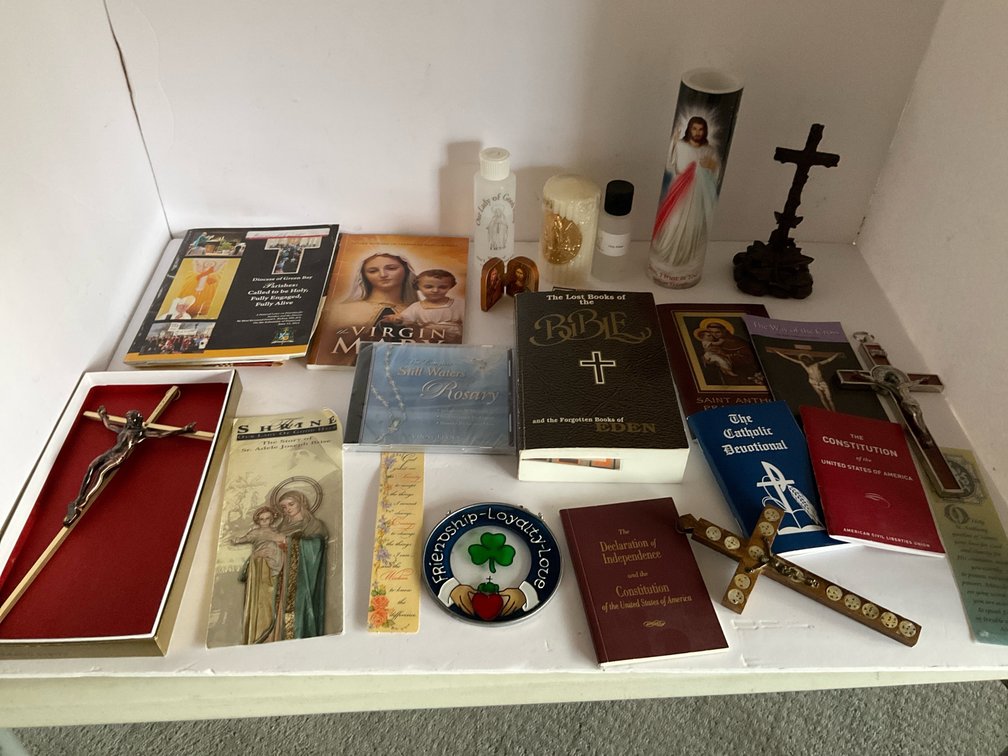 2 boxes-religious related-Living room 