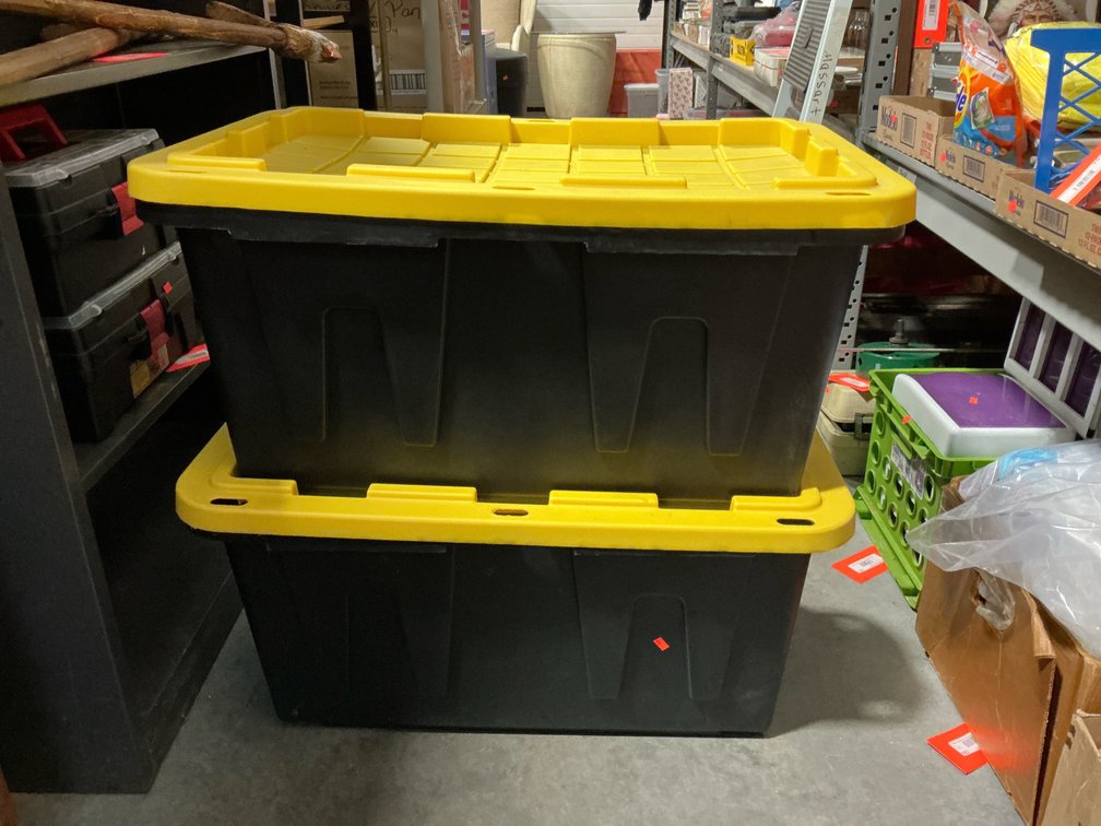 Two totes with covers