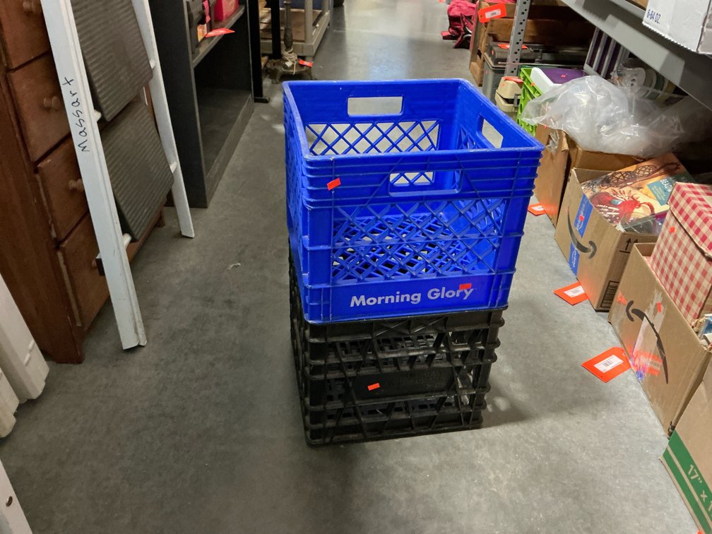 Two milk crates